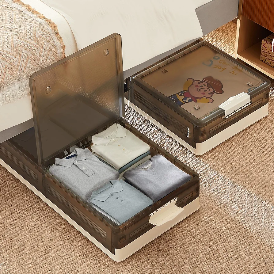 Vecelo Under-Bed Rolling Drawers