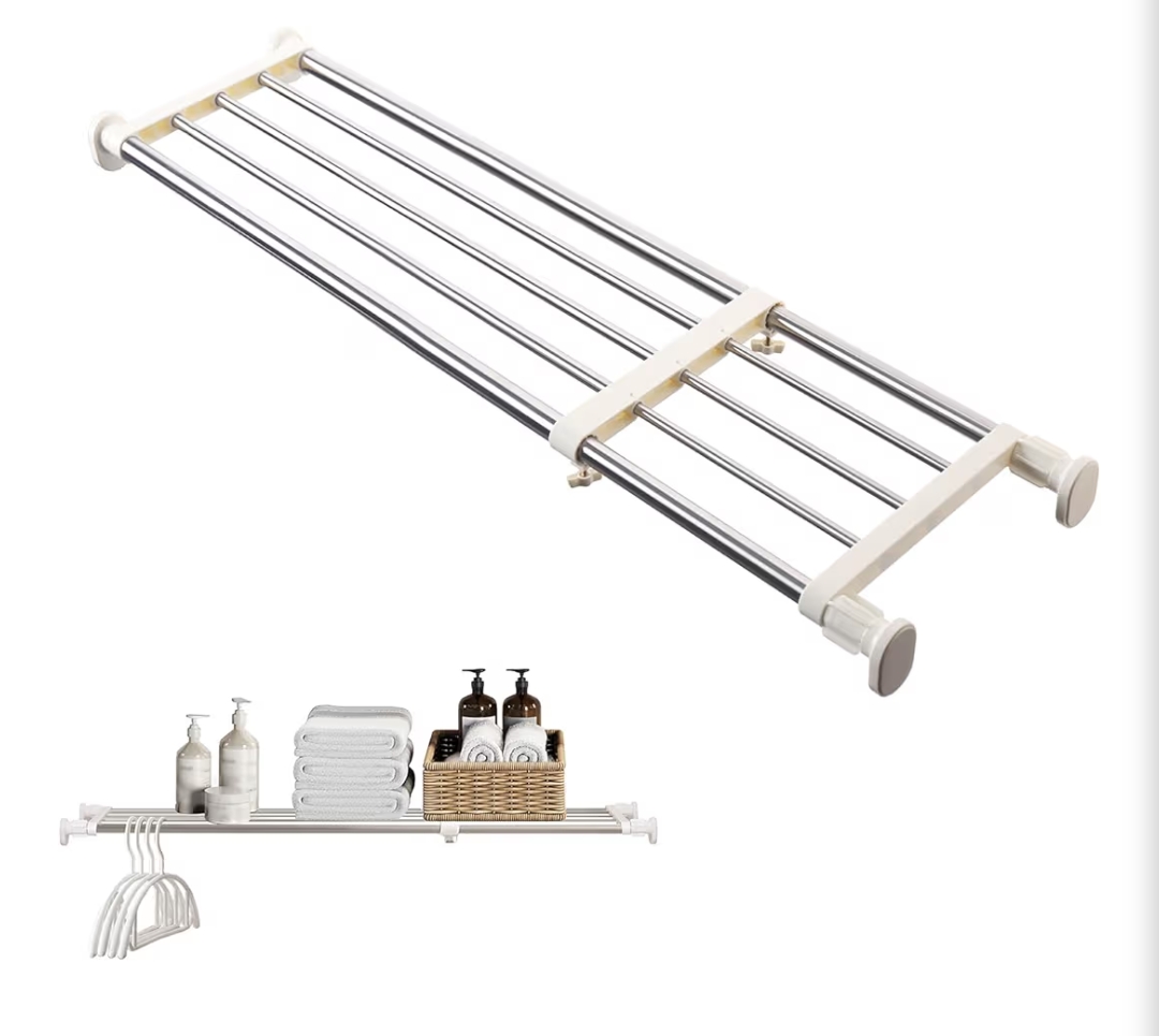 BAOYOUNI Expandable Tension Closet Shelf